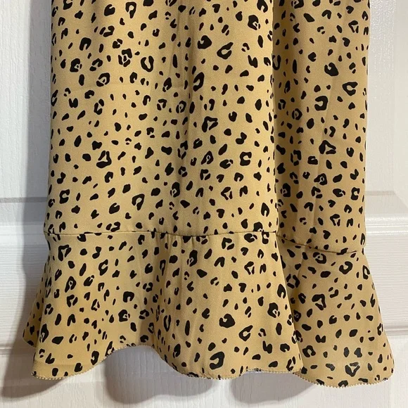 Aritzia Sunday Best Leopard Wrap Mini Flowy Lightweight V Neck Dress Size 4 - Picture 9 of 12